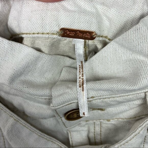 NWT Free People Splendour Oatmeal Paperbag Waist Skirt Off White Size 6 Bohemian - Picture 12 of 15